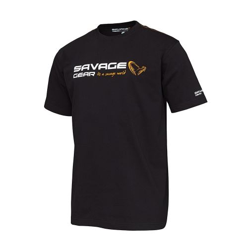 Savage Gear Tričko Signature Logo T-Shirt Black Ink