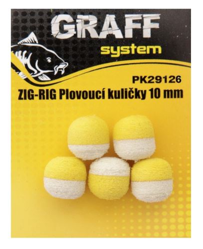 Graff Zig-Rig Plávajúce guličky 10mm Žltá/Bílá