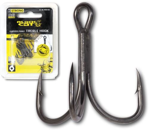 Black Cat Trojháčik Curved Point Treble Hook DG