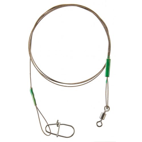 Cormoran Lanko 7x7 Wire Leader Swivel and Corlock Snap Hook 6kg 30cm 2ks