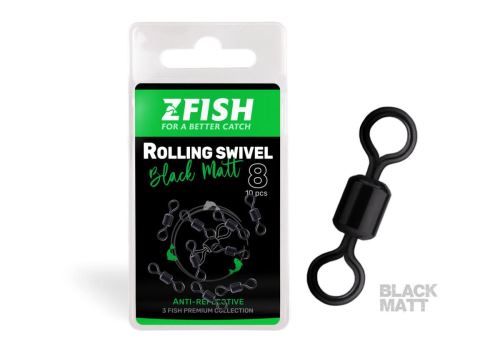 Zfish Obratlík Rolling Swivel Black Matt Veľkosť 8 28kg 10ks