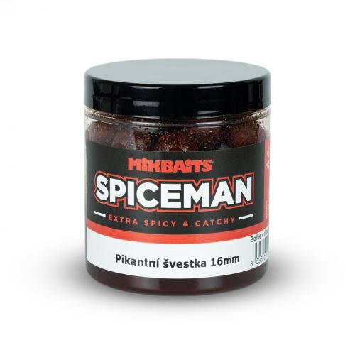 Mikbaits Boilies v dipe Spiceman Pikantná slivka 250ml