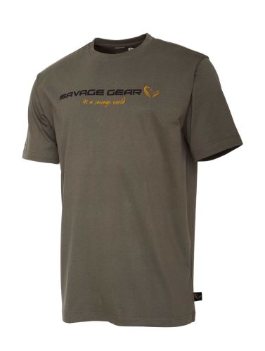 Savage Gear Tričko SG4 Logo T-Shirt Loden Green