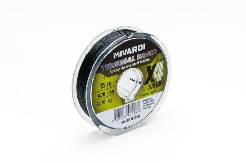 Mivardi Šňůrka Terminal X4 Braid Green 15m