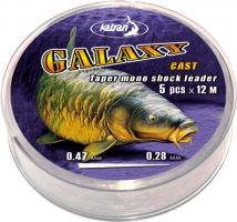 Katran Vlasec ujímaný Taper Mono Shock Leader Galaxy Cast 5x12m 0,28-0,47mm