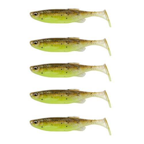 Savage Gear Gumová nástraha Fat Minnow T-Tail 13cm 20g Green Pearl Yellow 5ks