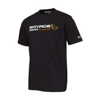Savage Gear Tričko Signature Logo T-Shirt Black Ink
