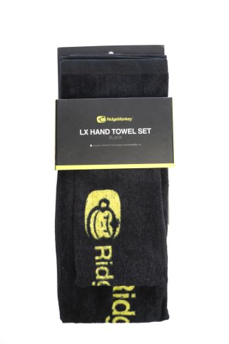 RidgeMonkey Uterák LX Hand Towel Set Black 2ks