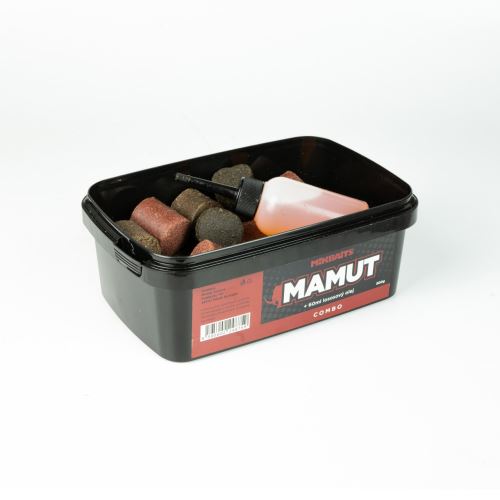 Mikbaits Pelety Combo Mamut peletový mix 500g + lososový olej 60ml