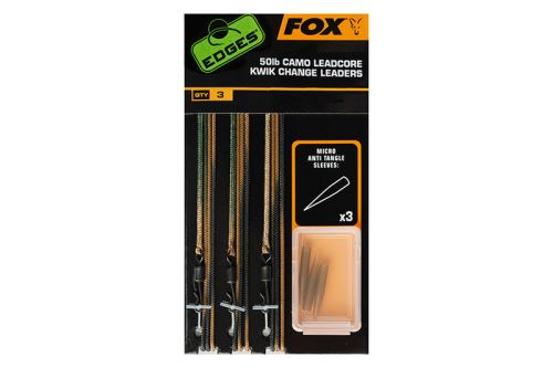 FOX Montáž Edges Ready tied Camo Leadcore Leaders 3ks