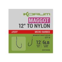 KORUM Nadväzec Maggot Hook To Nylon Barbed Veľkosť 16 8ks