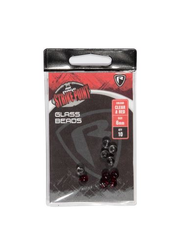 FOX Rage Gulička Strike Point Glass Beads Clear/Red 6mm 10ks
