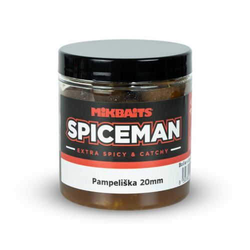 Mikbaits Boilies v dipe Spiceman Púpava 250ml