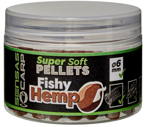 Sensas Pelety Super Soft Fishy Hemp 60g 6mm