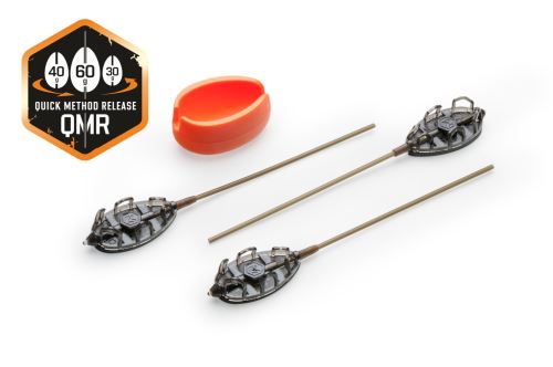 Mivardi Sada kŕmidiel Method Feeder set QMR Grip Long L (30g + 40g + 50g + mould)