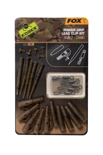 FOX Záveska Edges Camo Power Grip Lead Clip Kit Veľkosť 7 5ks