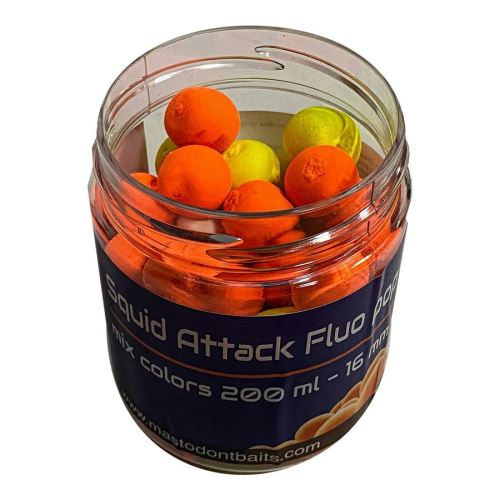 Mastodont Baits Fluo pop-up Squid Attack mix colors 200ml 16mm