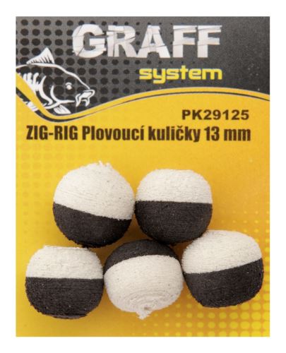 Graff Zig-Rig Plávajúce guličky 13mm Čierna/Biela