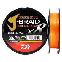 Daiwa Šnúra J-Braid Expedition X8E Smash Orange 150m 0,18mm 12,3kg